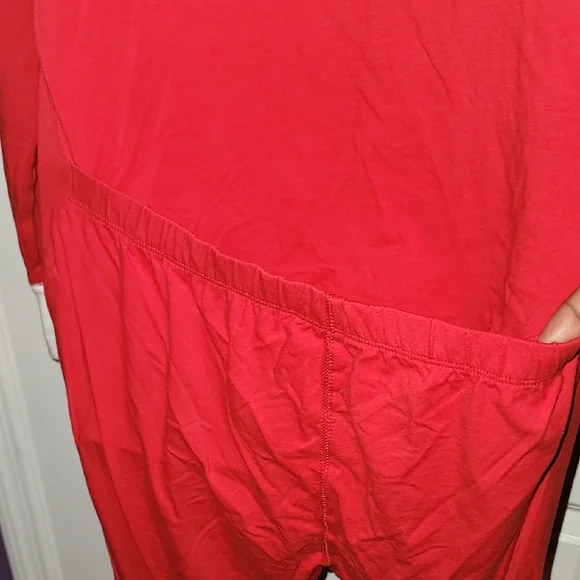 J. Crew Red Women's One Piece Reindeer Pajamas Sz: L - Picture 7 of 8